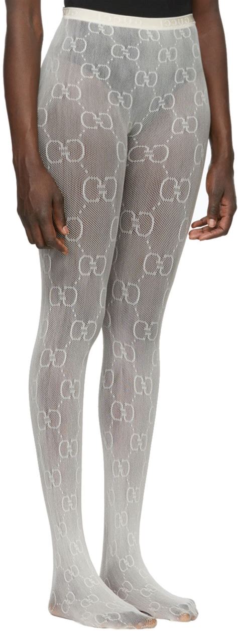 gucci tights white gg|gucci thigh high socks.